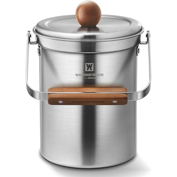 Stainless Steel 3L Kitchen Compost Bin with Lid