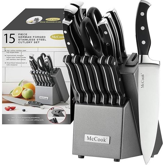 McCook Stainless Steel Kitchen Knife Block Set