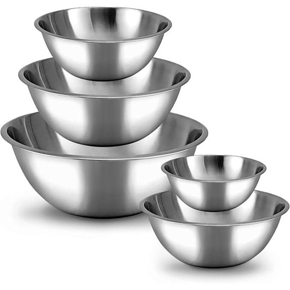 WHYSKO Stainless Steel Meal Prep Mixing Bowls (5-Piece)