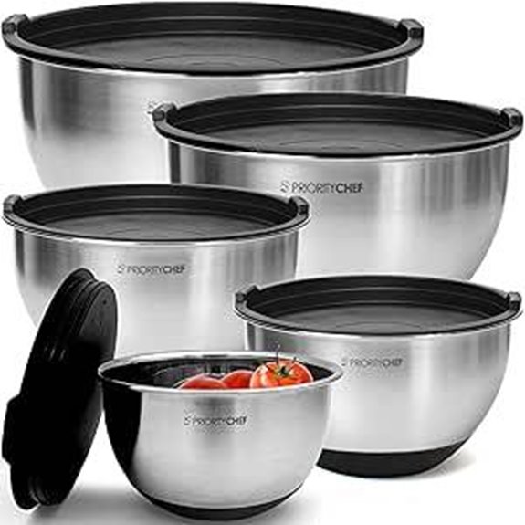 Priority Chef Stainless Steel Mixing Bowls Set with Lids