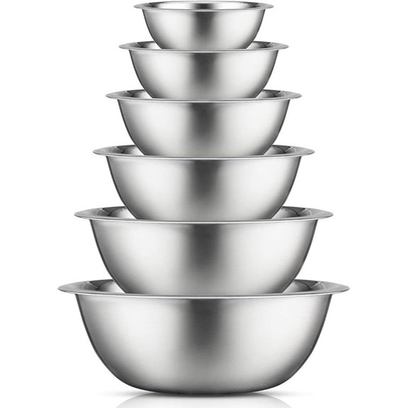 JoyJolt Stainless Steel Mixing Bowl Set (6 Pieces)