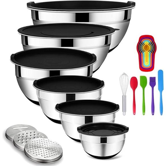 Rottay 20PCS Stainless Steel Mixing Bowls Set