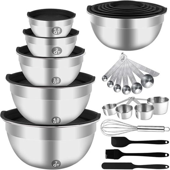 25PCS Stainless Steel Mixing Bowls & Measuring Set