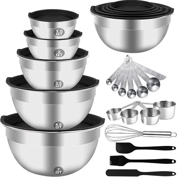 25-Piece Stainless Steel Mixing Bowls and Measuring Set