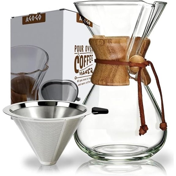AGOGO Pour Over Coffee Maker with Stainless Filter