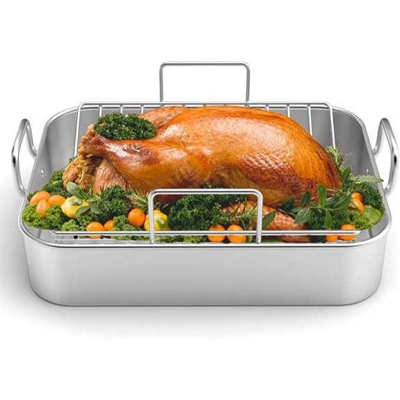EWFEN Stainless Steel Roasting Pan with Rack