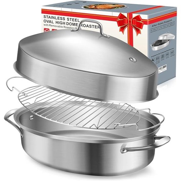 Large Stainless Steel Roasting Pan with Rack