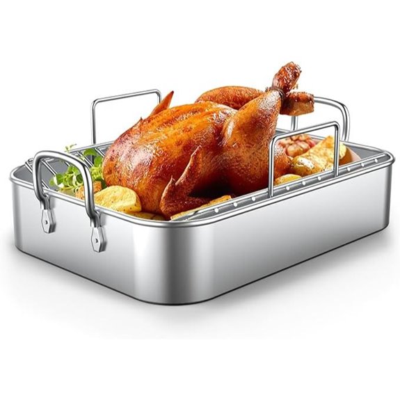 EWFEN Stainless Steel Roasting Pan with Rack