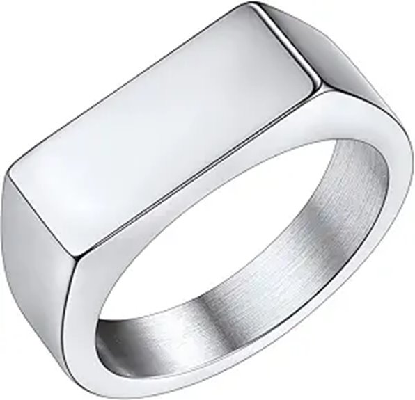 Bestyle Stainless Steel Signet Ring for Men Women