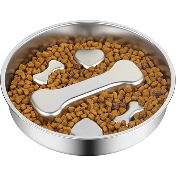 Slow Feeder Dog Bowl - Stainless Steel Puzzle Food Dish