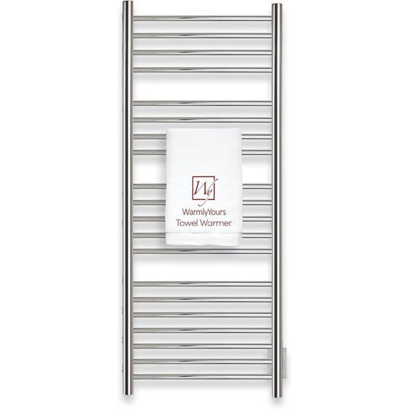 Heated Towel Rack 20-Bar Wall Mount Polished Stainless