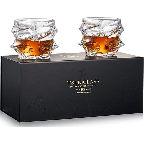 Storm Crystal Whisky Glasses Set of 2 10oz Lead-Free Crystal