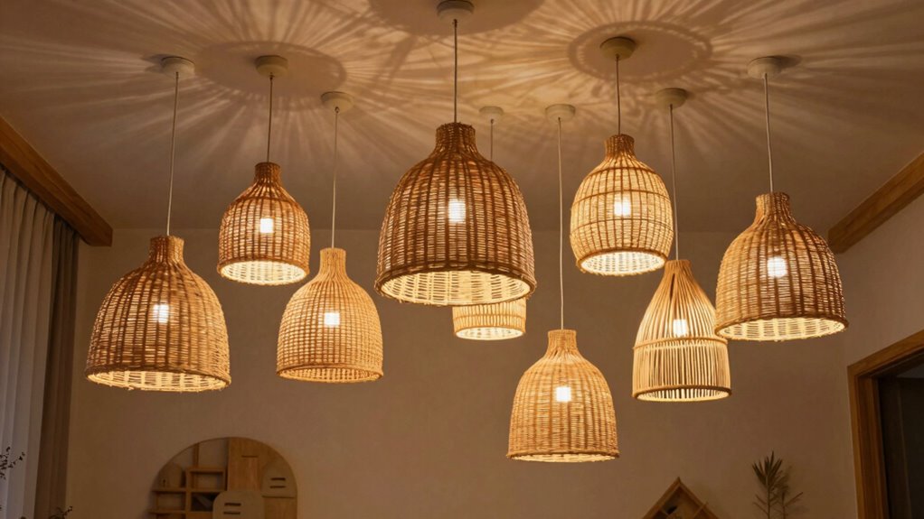 stylish rattan pendant lights