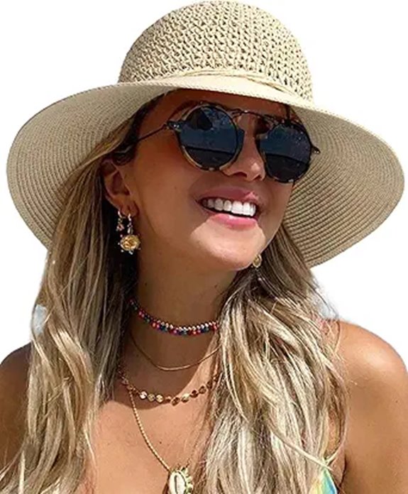FURTALK Beach Hats for Women Summer Straw Sun Hat Wide Brim Crochet Hats