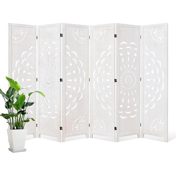 66.9-Inch Wooden Room Divider with 6 Panels