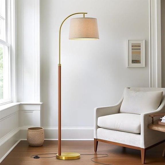 Wood Floor Lamp with Foot Switch 62.5 Inches