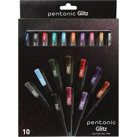 Pentonic Glitter Gel Pens 10 Colors 1.0mm