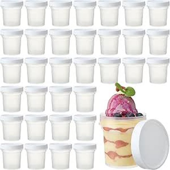 40 Pack 10 oz Clear Ice Cream Containers with Lids