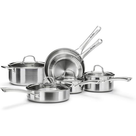 10-Piece Stainless Steel Cookware Set for All Cooktops