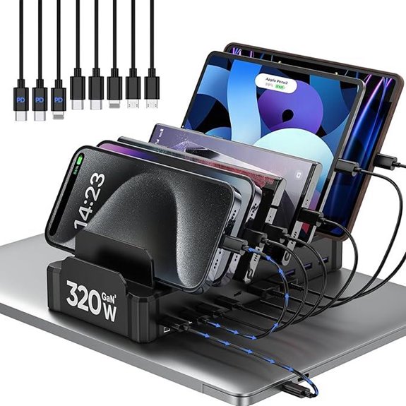 Zobirez 10-Port 320W USB-C Multi-Device Charging Station