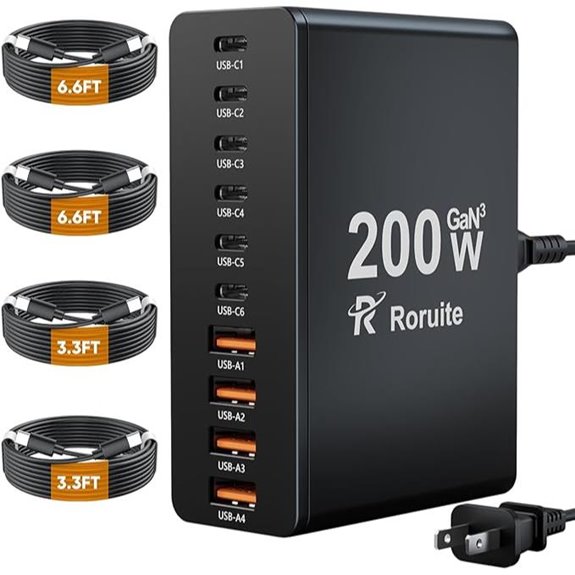USB-C 10-Port Charging Station with Cables