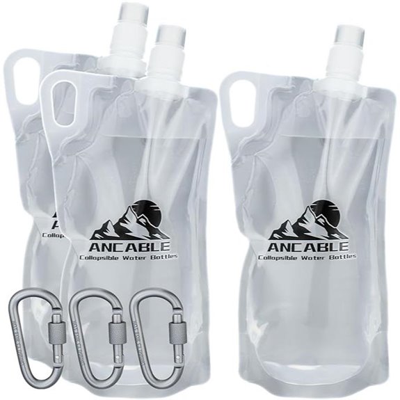 33oz Reusable Collapsible Water Bottles (3-Pack)