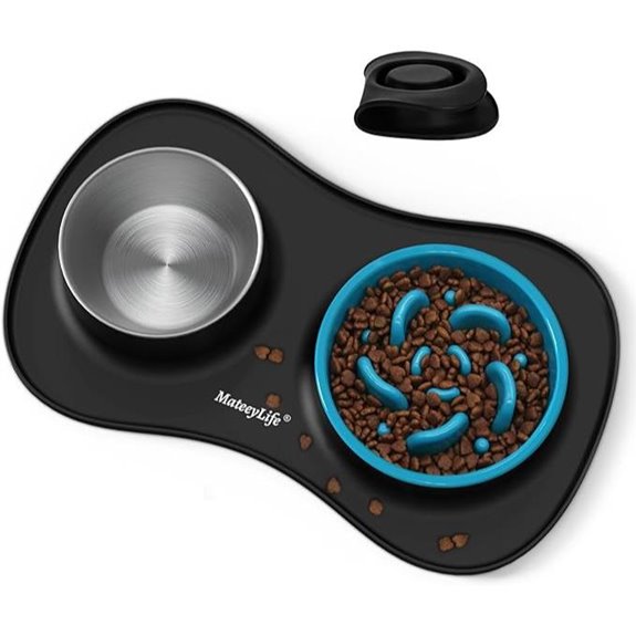 MateeyLife 3-in-1 Dog Food & Water Bowl Set