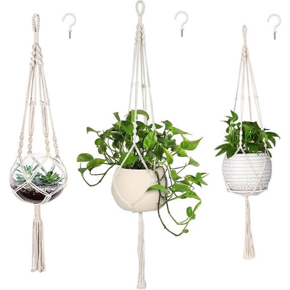 MIPON 3 Pack Macrame Indoor Plant Hangers
