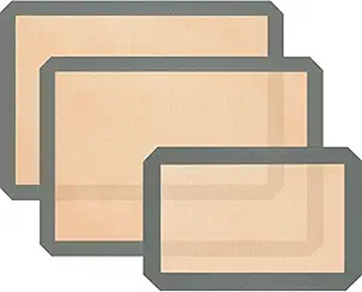 Silicone Baking Mats 3-Pack Non-Stick & Food Safe