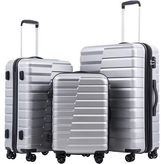 Coolife 3-Piece Hardshell Luggage Set with Spinner