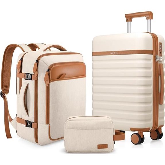 UKEIN 3-Piece Carry-On Luggage Set with Spinner