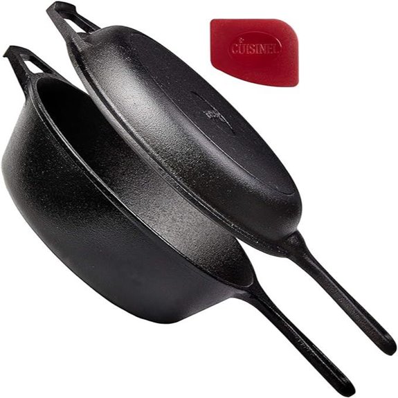 Cuisinel 3-Qt Cast Iron Skillet with Lid
