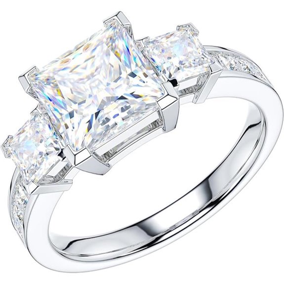 Sterling Silver 1.5CT Three Stone Engagement Ring