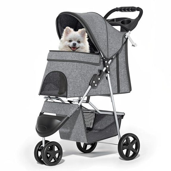MoNiBloom 3-Wheel Pet Dog Cat Stroller