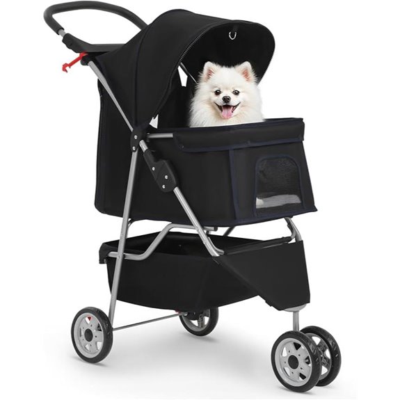 BestPet 3-Wheel Pet Stroller for Dogs and Cats