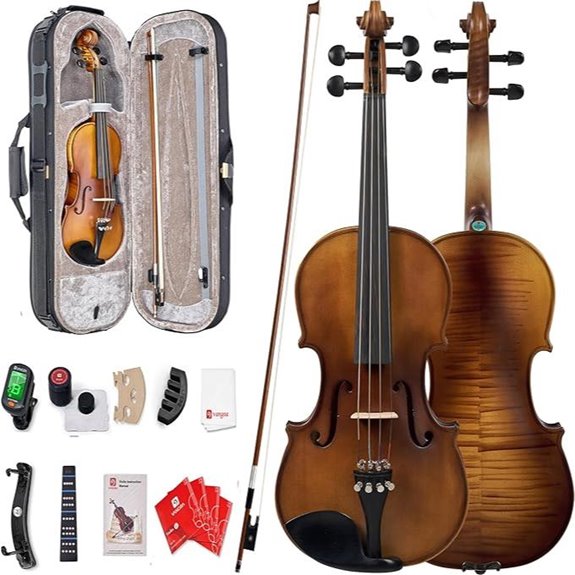 Vangoa 4/4 Violin Kit with Tiger Pattern and Hard Case