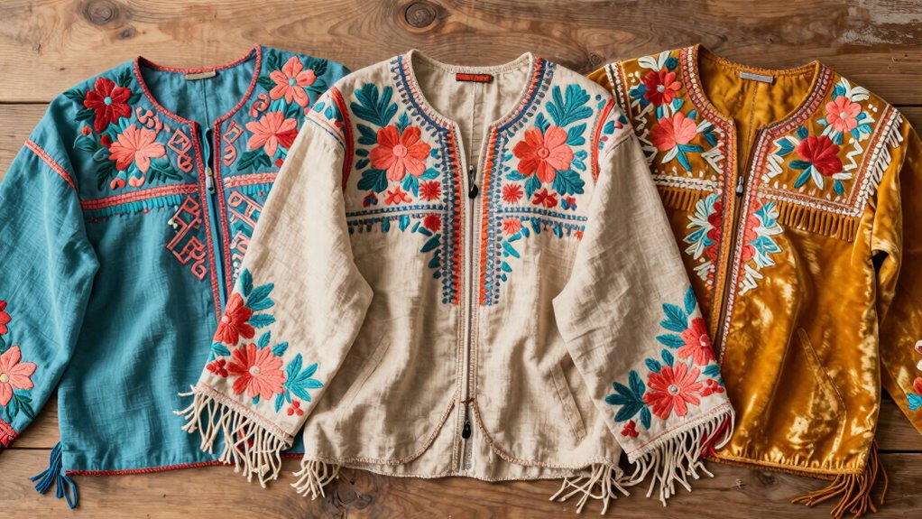 top boho embroidered jackets