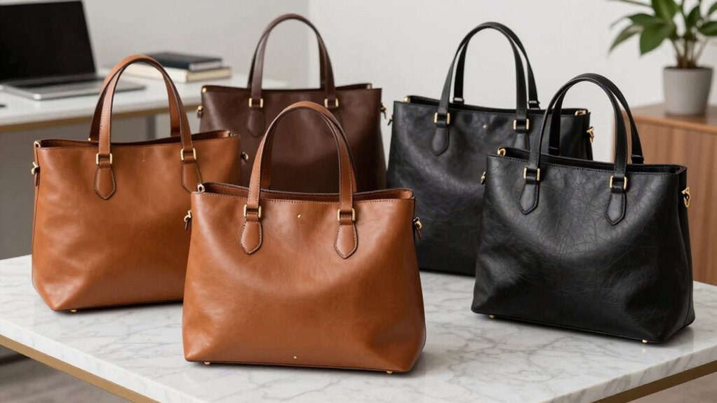 top work leather totes