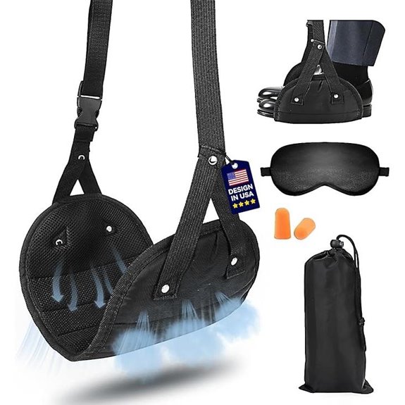 Portable Airplane Foot Hammock with Sleep Mask & Ear Plugs