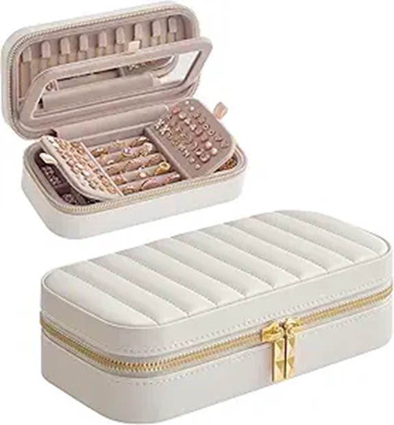 SONGMICS Travel Jewelry Case with Mirror