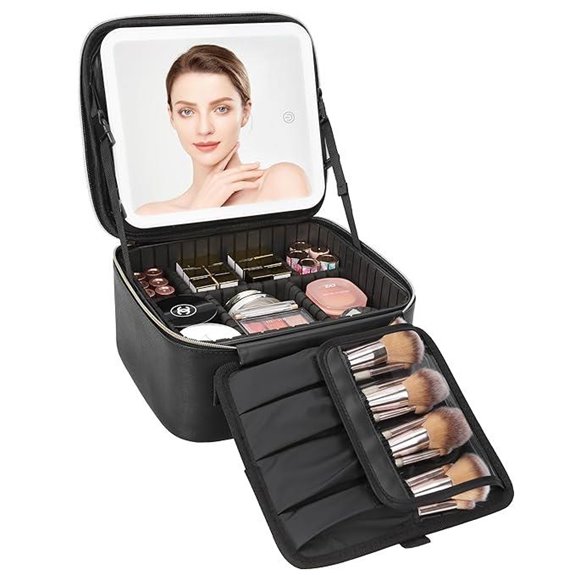 Relavel Travel Makeup Bag with LED Mirror