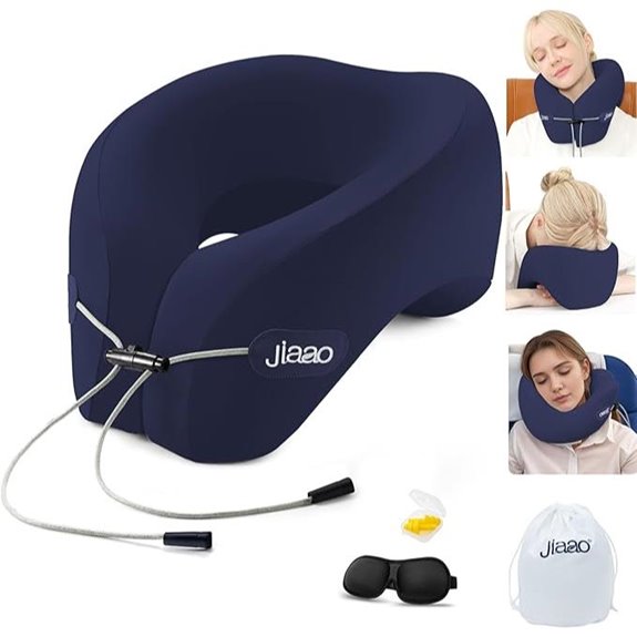 jiaao Travel Neck Pillow with Eye Mask & Ear Plugs