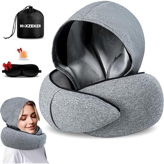 Airplane Memory Foam Travel Pillow with Washable Cover