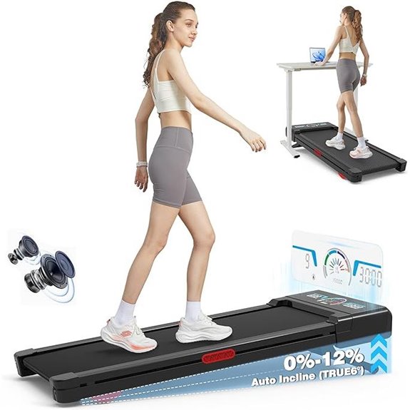 Walking Pad Treadmill with Incline and Bluetooth Speakers