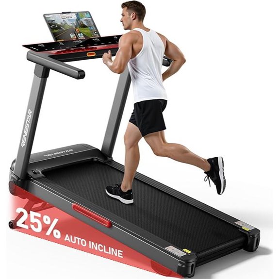 Home Treadmill with 25% Incline and Large Touchscreen