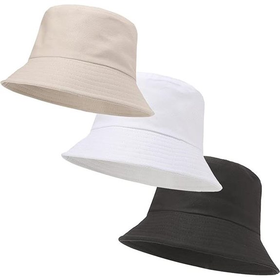 3-Pack Unisex UV Protection Athletic Bucket Hats