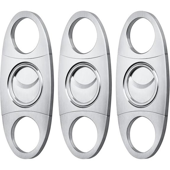 Stainless Steel Double-Blade Cigar Cutter (3-Pack)
