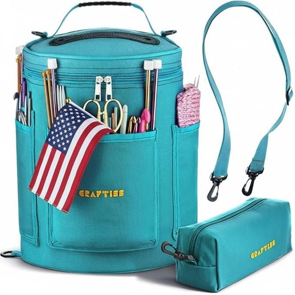 CRAFTISS Knitting Bag Yarn Storage Organizer (Turquoise)