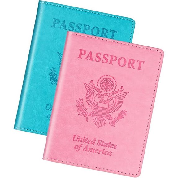 Turquoise & Pink Passport Holder for Travel