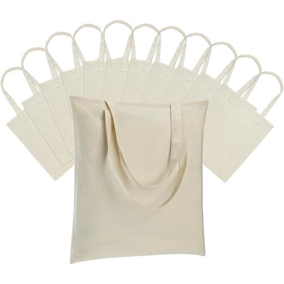 12 Pack Canvas Tote Bags for Shopping and DIY